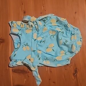 NWOT Bella Bliss 0-3 month Lemon Pattern Romper with Bows